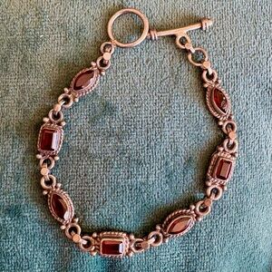 Garnet and Sterling Silver vintage Bracelet